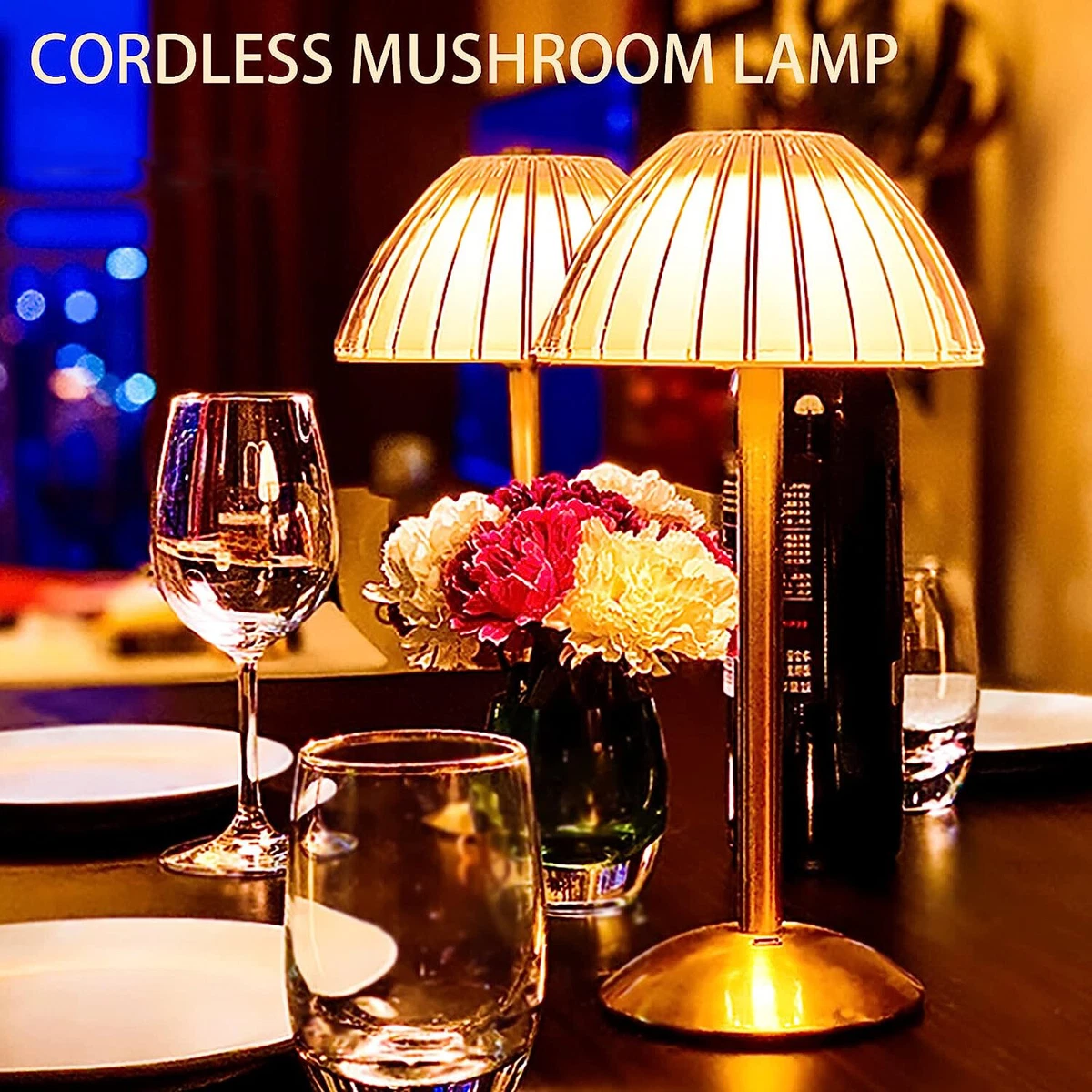 Rechargeable mushroom touch table lamp hot sale
