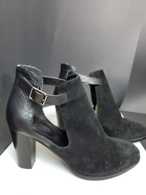Billy Ella Black Textile/Leather 3.5'' Heels Pump Strappy Shoes 9