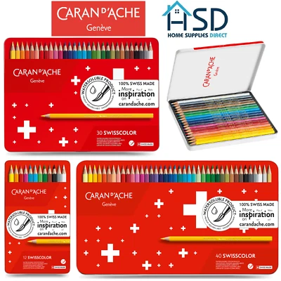 Caran D'Ache Swisscolor Wasserlöslich Künstler Skitzen Farbe Stift Metall Set - Bild 1 von 4