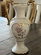 Loucarte Portugal Gold Double Handled Vase