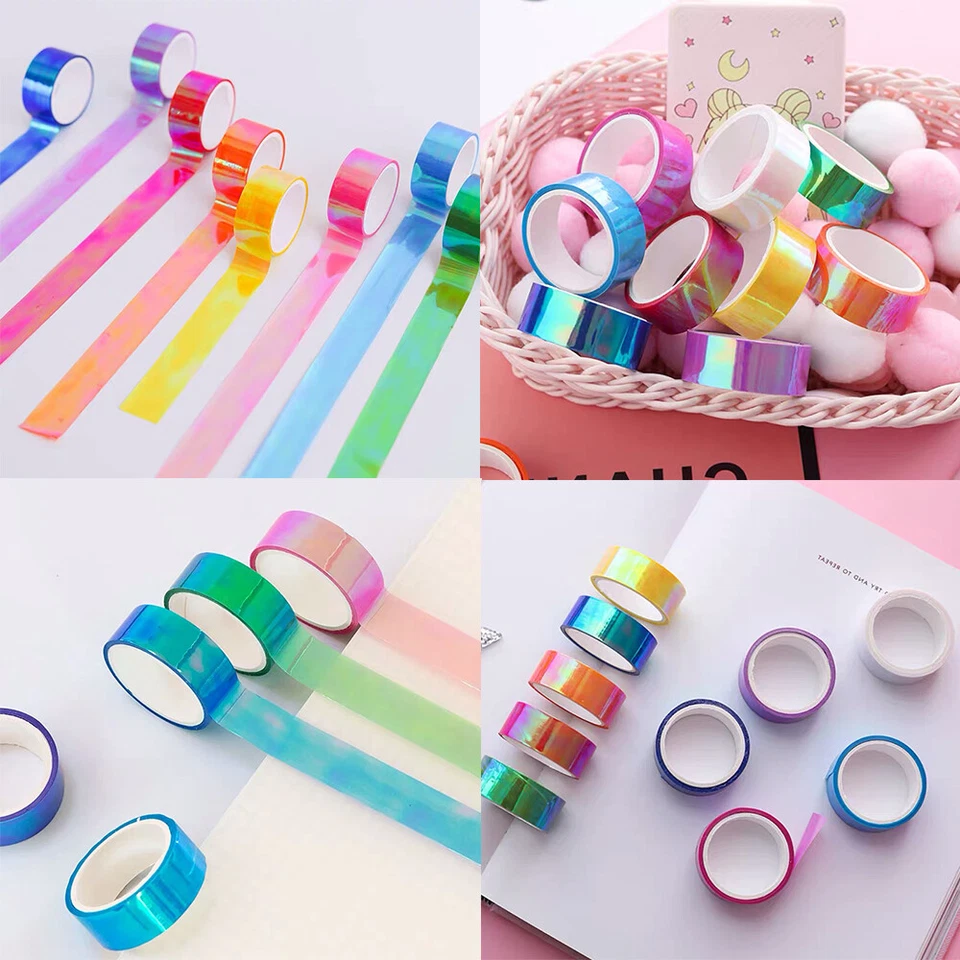 Washi Tape Set 20 Rolls Kids Tape Decorative Masking Holographic Scrapbook Tape - Image 2 of 4