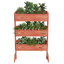 Outdoor Vertical Garden Raised Bed Elevated Planter Basket Large Ladder Storage