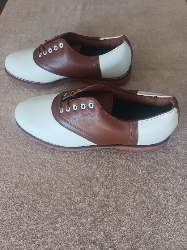 TZ GOLF Polo Ralph Lauren Women's Brown White Saddle Oxford Golf