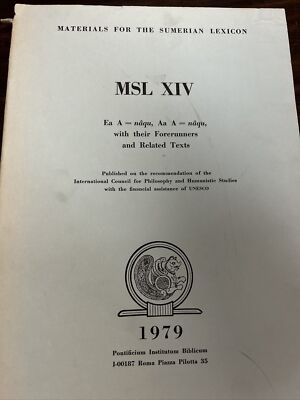 Materials for the Sumerian Lexicon MSL XIV 1979