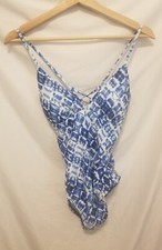 Splendid Swimsuit Women Medium Blue Hidden Shores Strappy Spaghetti Strap