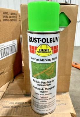 6 Pack RustOleum Professional Inverted Marking Paint FLOURESCENT GREEN  15 oz.