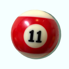11 Pool Billiard Ball 11 2.25" Red Stripe 2 1/4" Standard Size Vintage Eleven