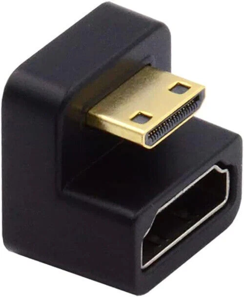 Mini HDMI 1.4 Male to HDMI Female Extension Adapter Converter Down-Angle - Image 3 of 4