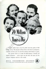 1939 AT&T Bell System Telephones Vintage Print Ad Unique Gift Idea! (738)