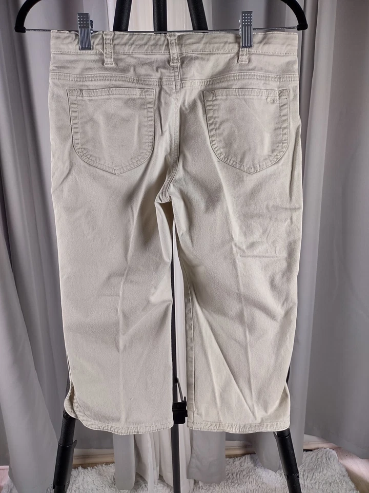 Pantalones capri Gap Kids algodón elástico tostado, beige, caqui, talla 10+ Foto 4 de 4