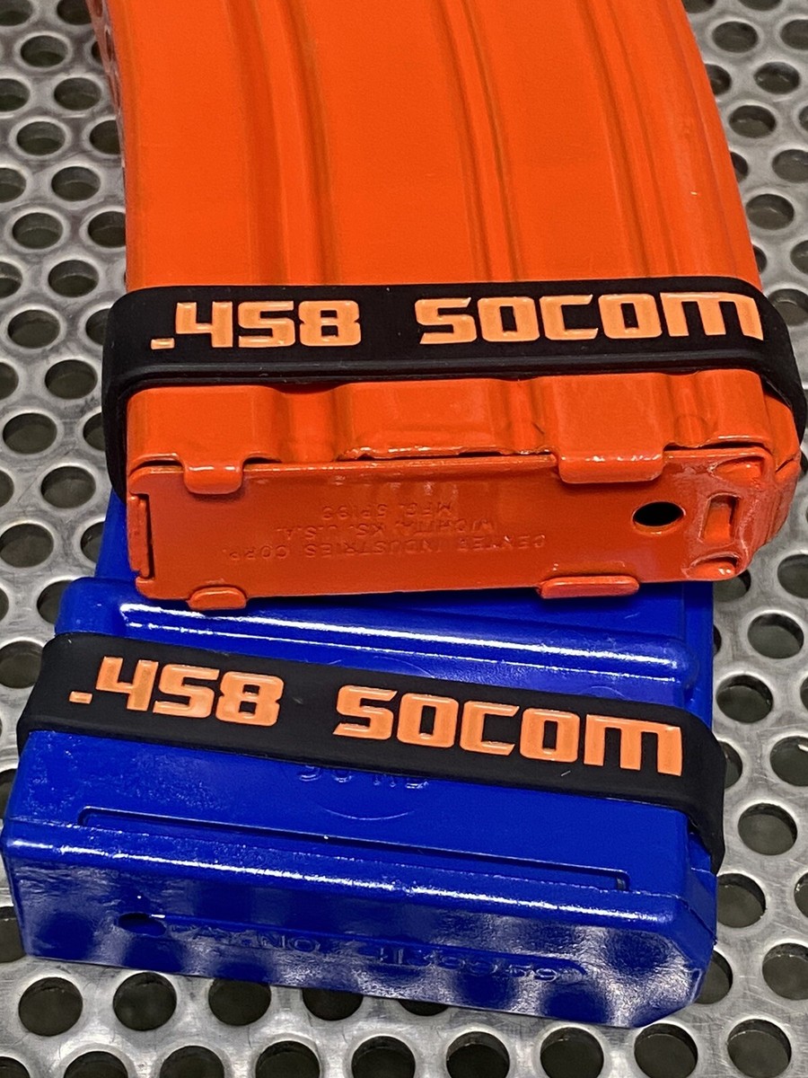 10 Pack 458 SOCOM Magazine ID Bands - Thick Rubber Identifier Markers