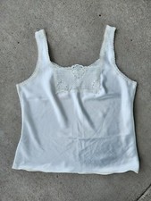 Vintage Vanity Fair Camisole Tank w/ Lace Ivory Cream Size Medium USA Made