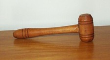 Vintage Wooden Judge Gavel Mallet 9" Long