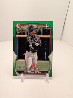2023 Bowman Christian Cerda BP-56 Neon Green Parallel 244/399 - Diamondbacks