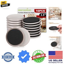 Furniture Sliders for Carpet, 16 PCS - 3.5 Inch Reusable Furniture Movers Sli...