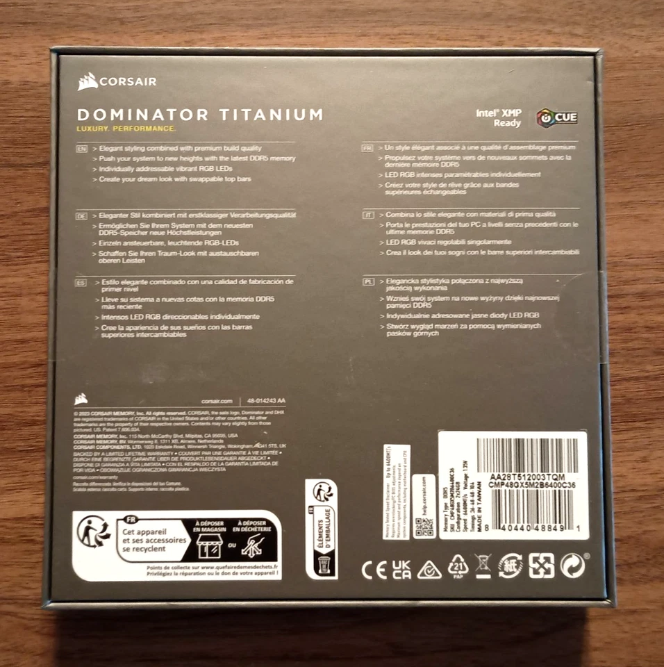 Corsair Dominator Titanium RGB 48GB (24GBx2) DDR5 6400 CL36 RAM PC Memory ⚡ New - Image 3 of 3