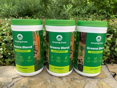 Amazing Grass Greens Blend Superfood Powder, 60svgs, 3 PACK- Exp. 07 /26