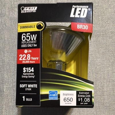 Feit Electric Performance LED BR30 Floodlight 9W=65W Dimmable 2700K 650lm