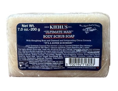 Kiehl s Ultimate Man Body Scrub Soap 7 oz   Exfoliating Bar for Men w/Oat New