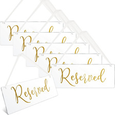 6 Pcs Reserved Signs for Wedding Chairs Acrylic Tag Hanging with Ribbon for Wedd