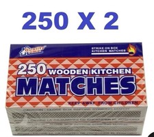 2 Pack Large Matches 500 Count Strike On Box Bulk Kitchen/Camping/Fire/Candle
