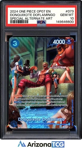 One Piece 2024 Donquixote Doflamingo OP01-073 Alt Art SP OP07 GEM MINT PSA 10
