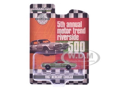 1967 MERCURY COUGAR ''RIVERSIDE 500 PACE CAR'' GREEN 1/64 BY GREENLIGHT 30393