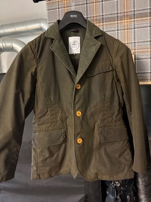 Original Barbour x Norton & Sons Savile Row  Jones  Waxed Blazer in Blue Medium