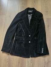 DAMAGED Coat Jacket KILLSTAR Astaroth Velvet Boyfriend Blazer Black Medium 12-14