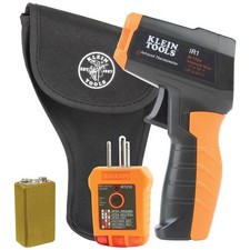 Klein Tools IR1KIT Infrared Thermometer and GFCI Receptacle One Size, Multi