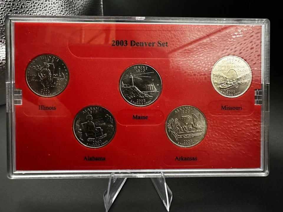 2003 Denver State Quarter Set – 5 Coins BU in Display Case w/ COA - Image 4 of 4