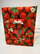 Real Strawberries Photo Album -Holds 100 4x6 Photos - Handmade