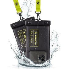 Pelican 2pk IP68 Waterproof Floating Phone Pouch Universal Hi-Vis Yellow/Black