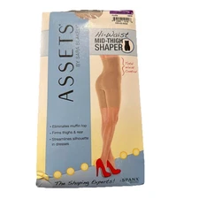 Spanx Assets by Sara Blakely Hi-Waist Mid Thigh Shaper Size 5 Nude NEW
