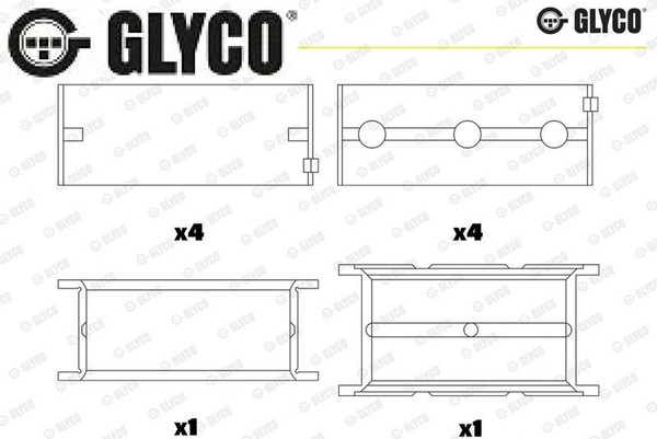 Glyco H046/5STD Kurbelwellenlager FüR Renault FüR Volvo-image
