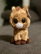 Ty Beanie Boo- Harriet the Horse 6 inch gold glitter eyes