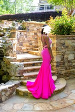 Ellie Wilde hot pink prom dress, size 4. Worn once  great condition.