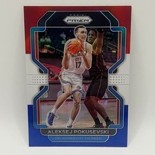 2021-22 Panini Prizm Red White and Blue Prizm Aleksej Pokusevski #225 OKC