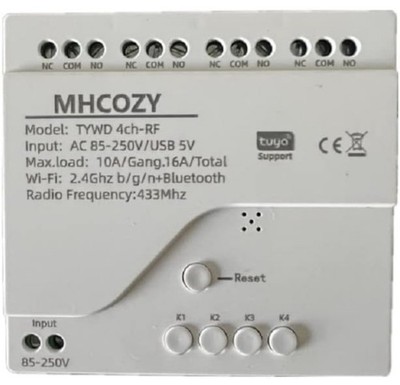 4 Channel USB 5V AC 85-250V Smart WiFi Wireless Dry Contact Relay Switch Module