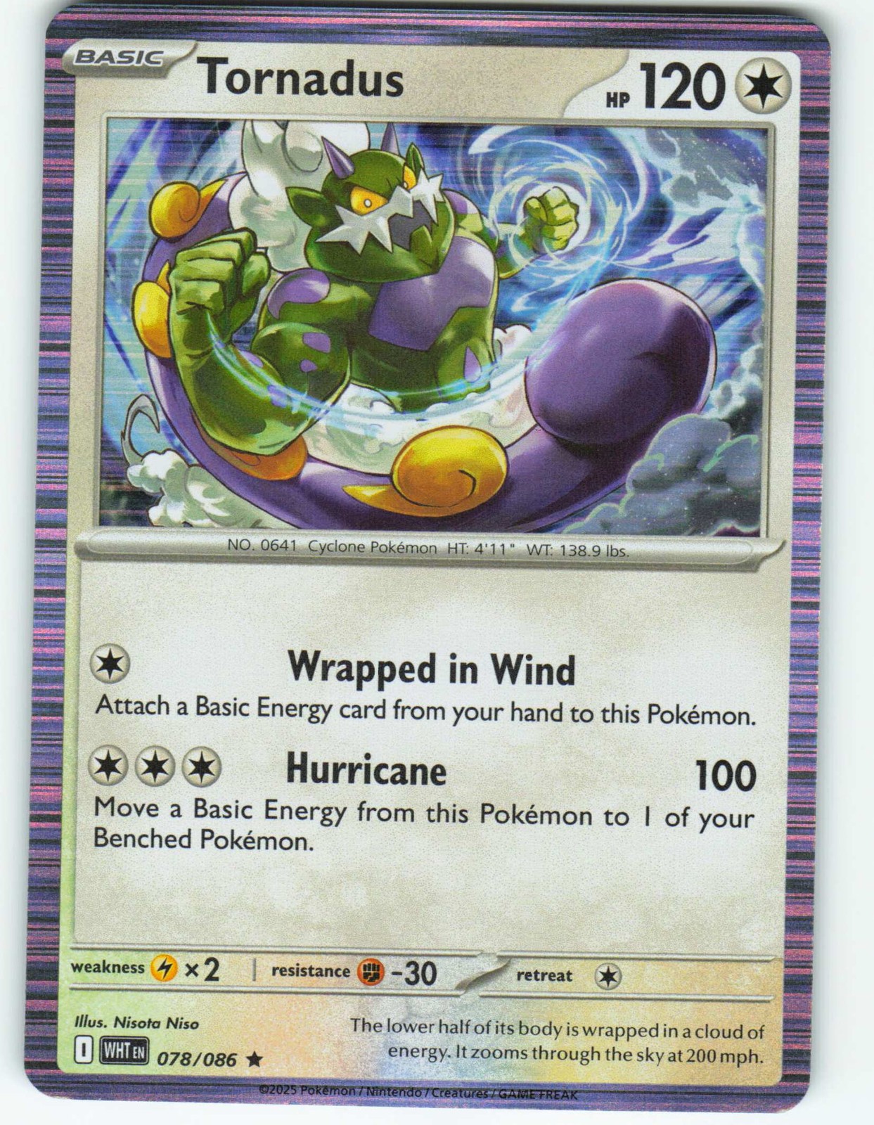 Tornadus - Holo - 78/86 White Flare - Pokémon TCG - 2025