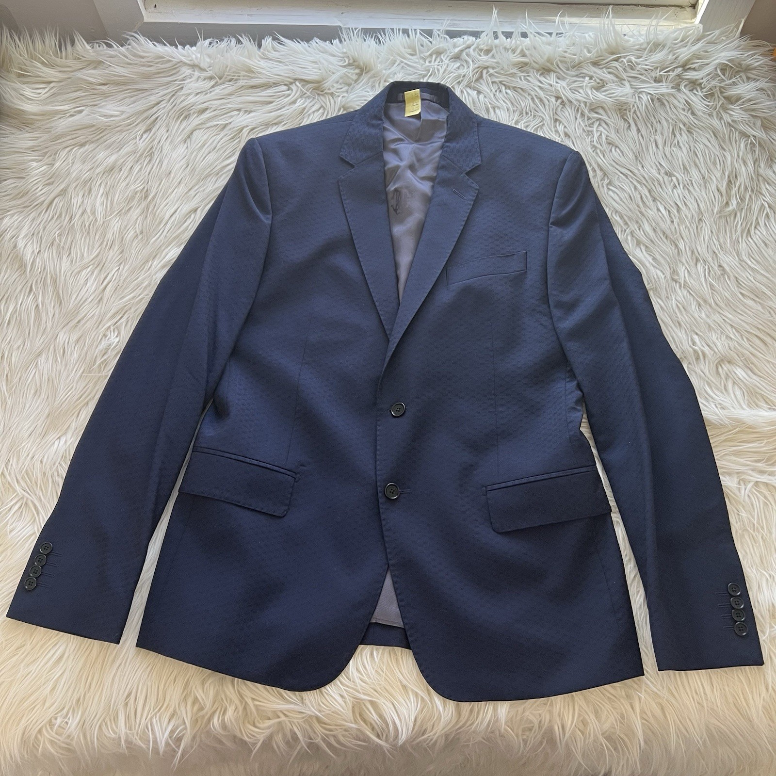 ROBERTO CAVALLI Blazer Jacket IT52 US36 Navy Blue 100% Virgin Wool Made in Italy