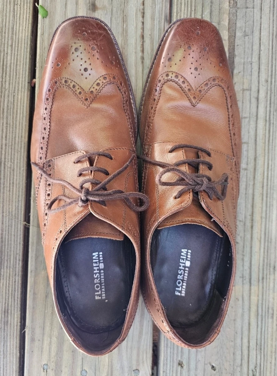 Florsheim Extra Wide Wing Tip Derby Shoes Men\'s 9.5 3E Brown Leather Florsheim Extra Wide Wing Tip Derby Shoes Men main image 4