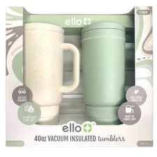 Ello Port 40-oz. Stainless Steel Leak-Proof Easy Clean Tumbler with Handle, 2pk