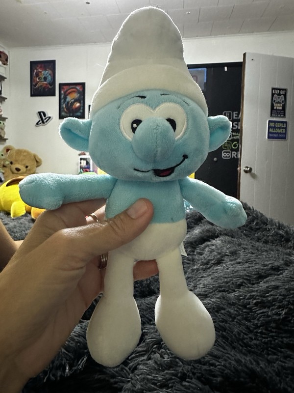 The Smurfs Blue Smurf Plush Stuffed Animal White Hat Soft Toy Pre-Owned