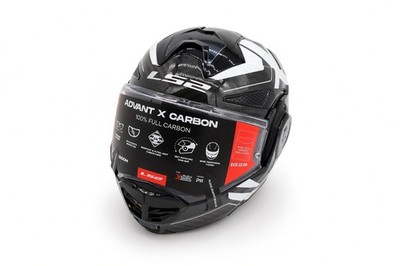 [OPEN BOX] LS2 Helmets Advant X Carbon Modular Helmet (Gloss Halo Black/White)