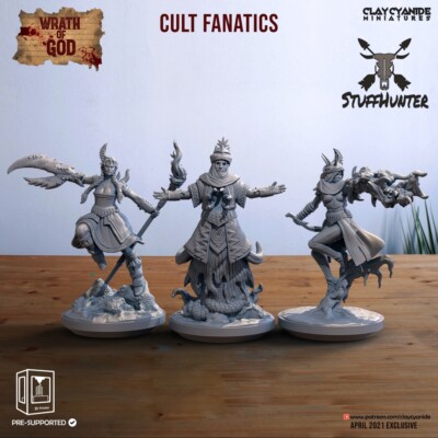 Wrath of God - Cult Fanatics Set -  28 32mm Tabletop Miniatur D&D Dämon Chaos 