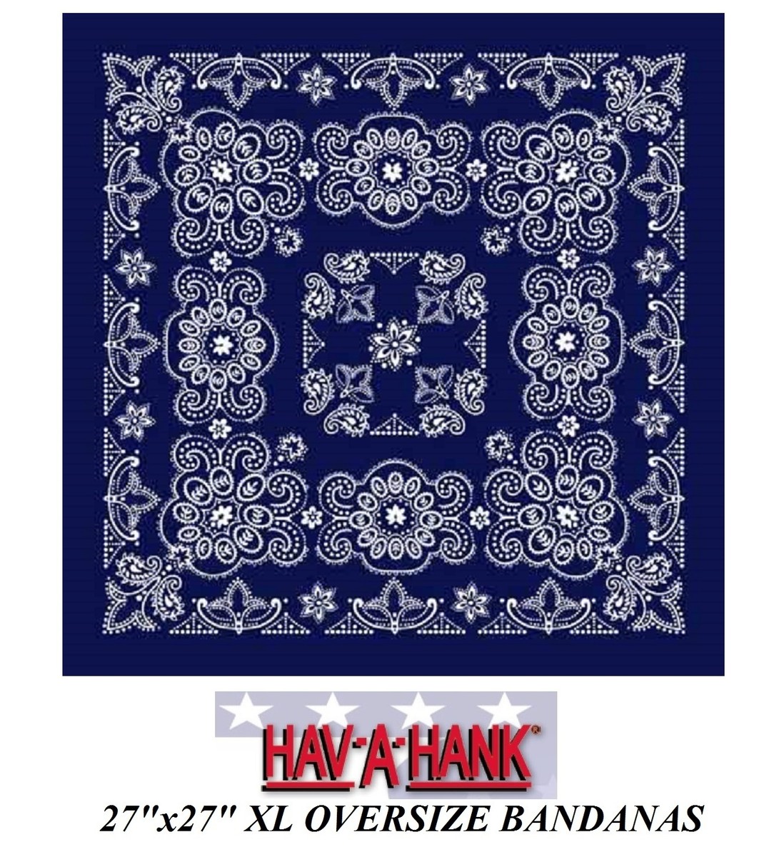 XL HavAHank BIG NAVY BLUE PAISLEY Bandana 27