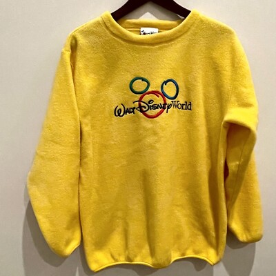 Vintage Walt Disney World Yellow Embroidered Logo Fleece