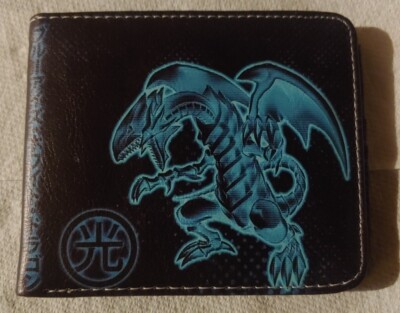 Yu-Gi-Oh anime cartoon bifold PU wallet with ID slot, card slots and coin pocket