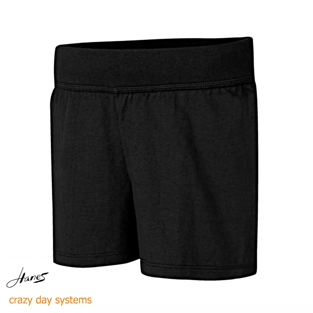 NWT Hanes Girls Summer or Modesty Shorts Under Uniform Skirts Size 4 5 7 8  Black